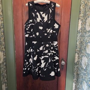 Banana Republic Black and White Patterned Mini Dress